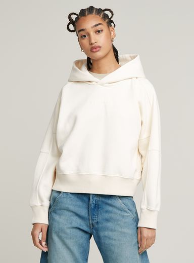 Embossed Oversized Hooded Sweater